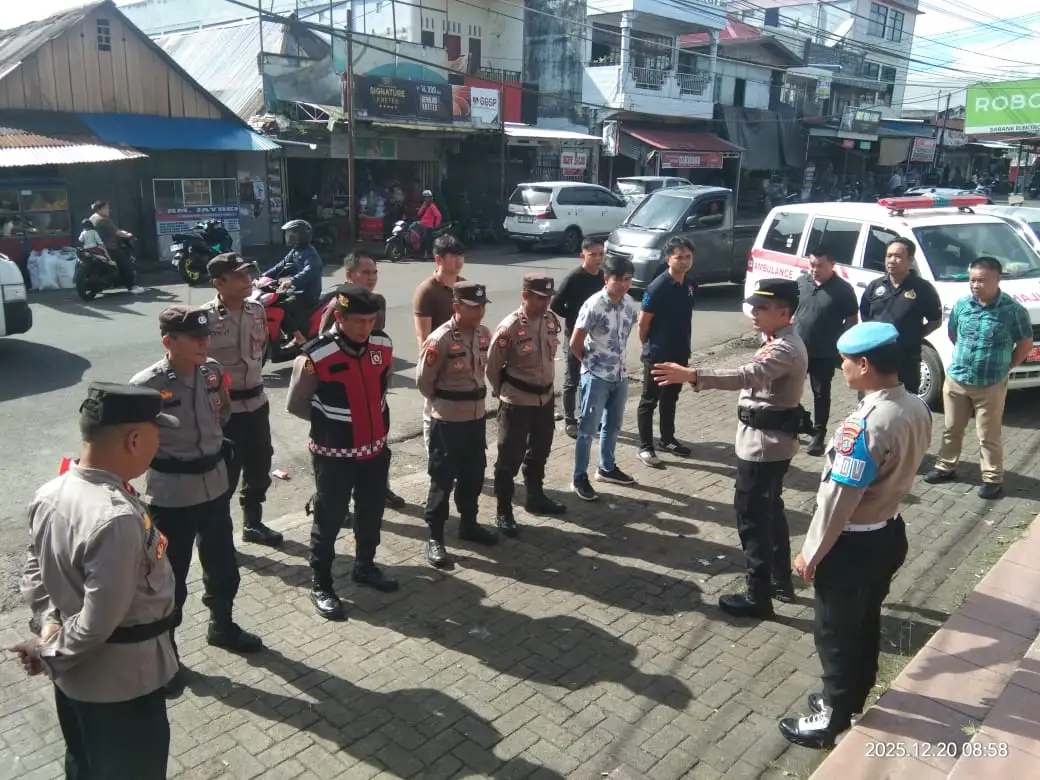 Operasi Lilin Digelar di Pos Pengamanan Langowan, Kapolsek Pimpin Apel Kesiapan